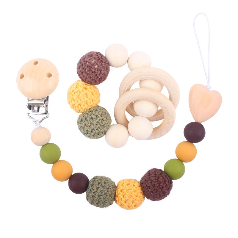 Wholesale DIY Yarn Ball Baby Teether Pacifier Chain